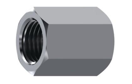 Manchon femelle-femelle BSP inox 316L – rendu 3D