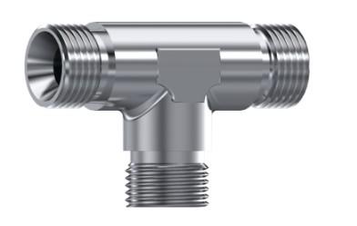 Té mâle BSP cône 60° inox 316L
