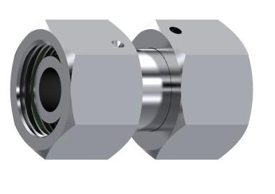 Union tournante métrique égale DIN 2353 inox 316L – rendu 3D