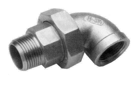 Union 3 pièces coudée mâle/femelle