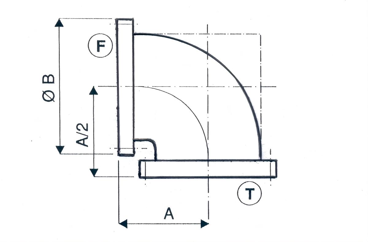 Coude égal ISO CF trous lisses à une bride tournante