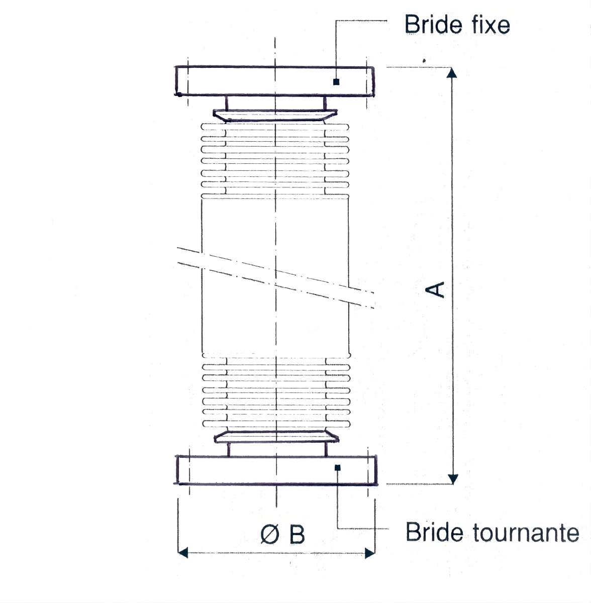 Flexible inox avec 1 bride fixe et 1 bride tournante