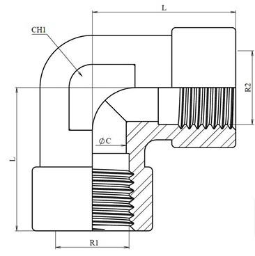 Coude 90° femelle-femelle gaz BSP inox 316L