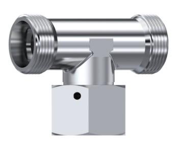 Té orientable métrique o-ring DIN 2353 inox 316L nu – rendu 3D