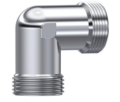 Raccord coude égal DIN 2353 inox 316L nu (DHFUEB) – rendu 3D
