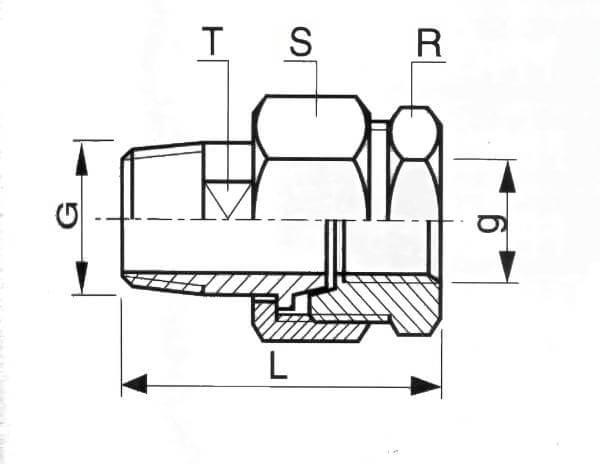 Schéma union 3 pièces mâle/femelle