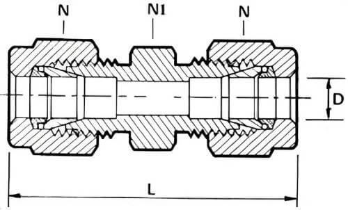 Schéma union double bague 316L