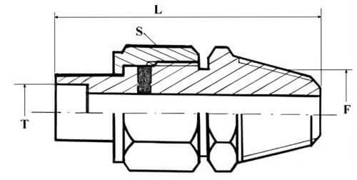 Schéma union mâle à souder SW