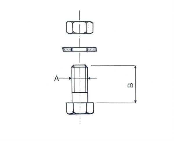 Schéma boulon d'assemblage ISO CF