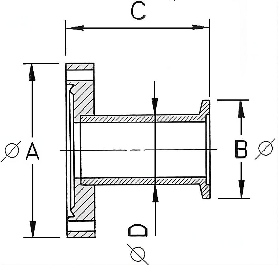 Schéma adaptateur ISO CF x ISO KF