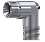 Coude 90° mâle BSP cône 60° - mâle BSPT inox 316L