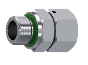 Adaptateur tube lisse - mâle gaz joint plat inox 316L