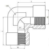 Coude 90° femelle-femelle gaz BSP inox 316L