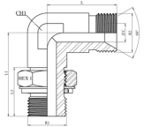 Coude 90° orientable mâle-mâle BSP cône 60° inox 316L