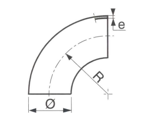 Coude 90° ISO roulé soudé 3D