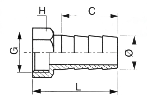 Adaptateur hexagonal femelle