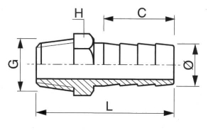 Adaptateur hexagonal mâle