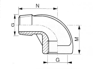 Coude à 90° mâle/femelle