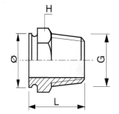 Mamelon Hexagonal Inox à Souder sur Flexible