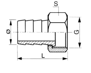 Ecrou tournant + embout cannelé