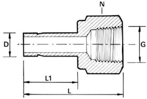 Adaptateur lisse femelle