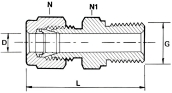 Union Mâle Thermocouple Filetage Cylindrique