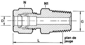 Union Mâle Filetage Conique