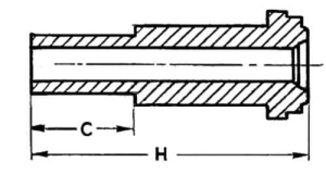 Embout long pour gaz pur à soudure orbitale sans apport