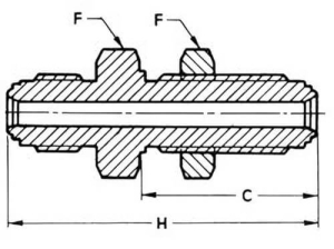 Union traversée de cloison pour gaz purs