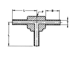 Té égal pour gaz purs à soudure orbitale sans apport