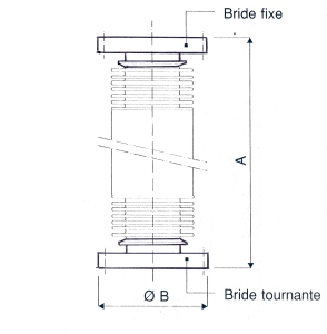 Flexible inox avec 1 bride fixe et 1 bride tournante