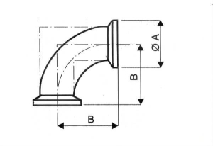Coude Égal 90° ISO KF