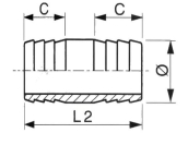 Adaptateur Lisse Double inox